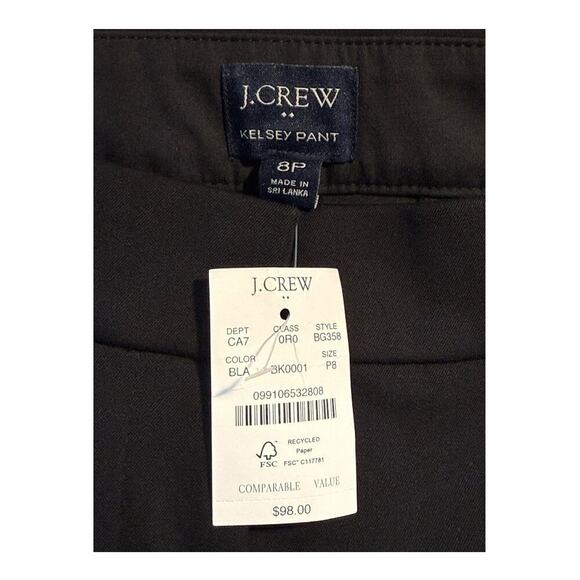 NEW J. Crew Size 8 Black Petite Kelsey cotton-blend flare‎ pant NWT - Picture 4 of 8